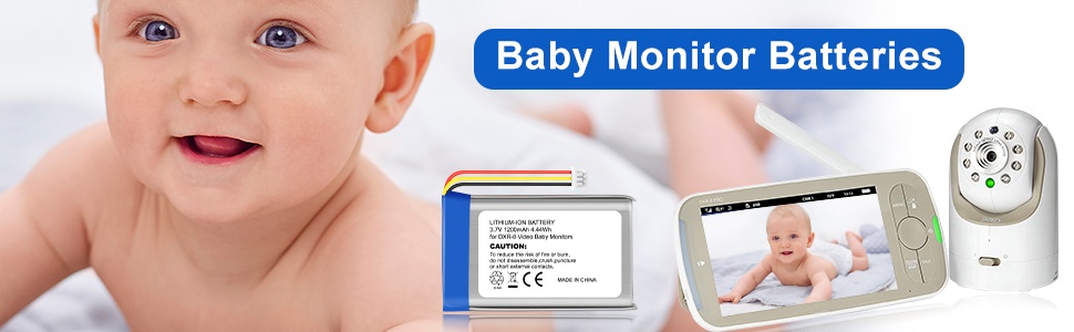 Batería de reemplazo recargable de polímero de litio 3.7V 1200mAh para monitor de bebé DXR-8 