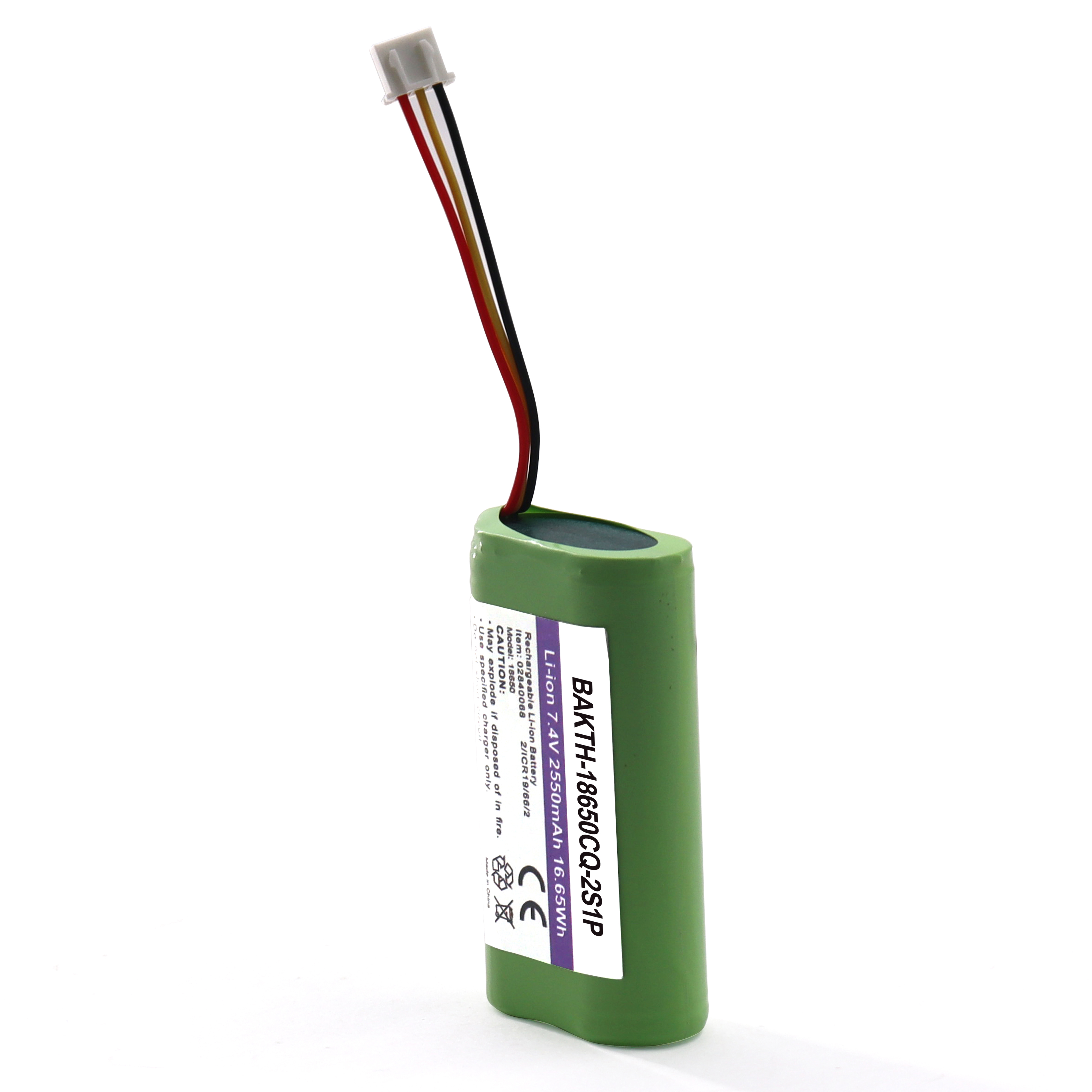 BAKTH-18650CQ-2S1P 7.4V 2550MAH Venta caliente Batería de iones de litio recargable Batería personalizada para dispositivos de aplicación eléctrica