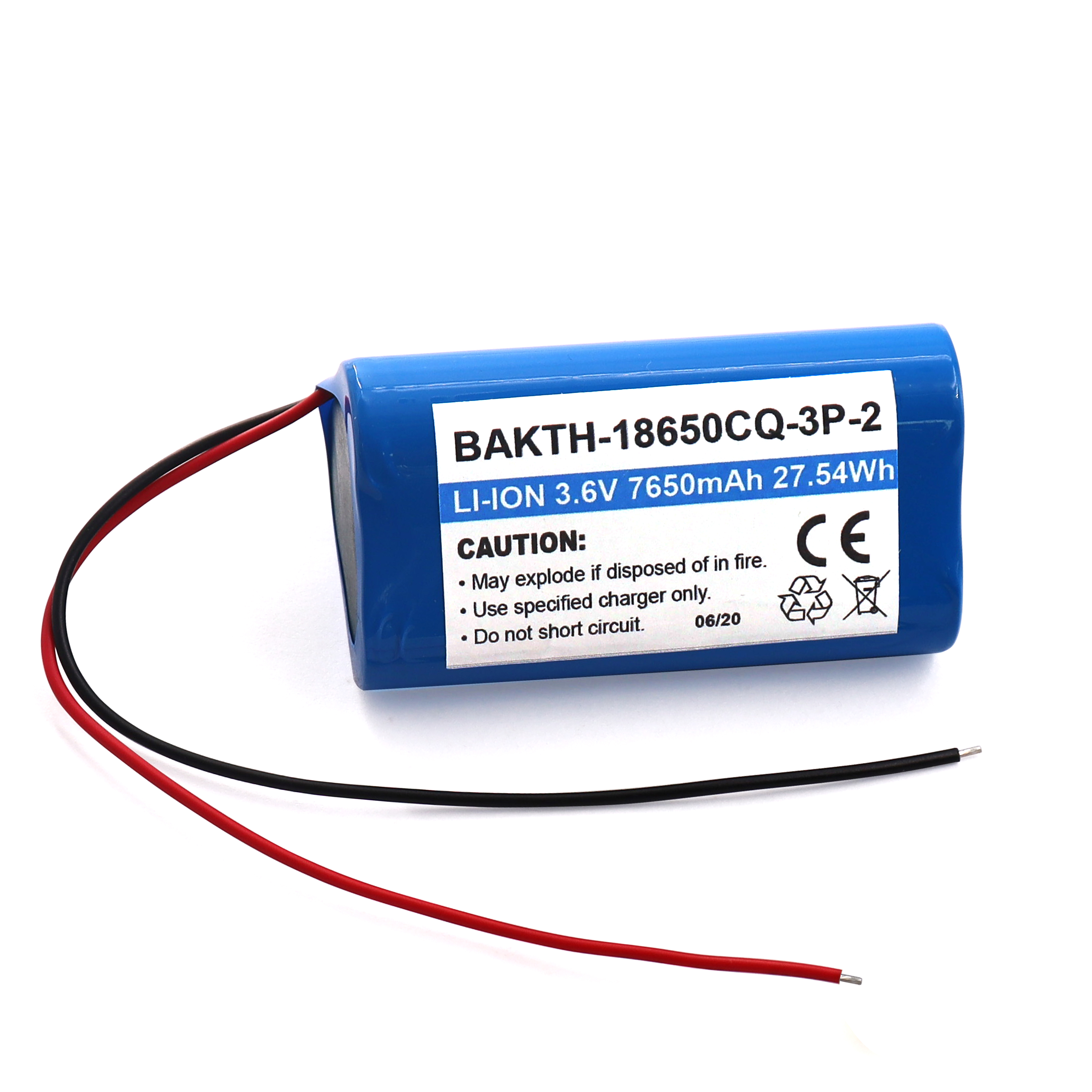 BAKTH-18650CQ-3P-2 3.6V 7650MAH Litio de litio Batería Batery Pack para herramienta de energía eléctrica
