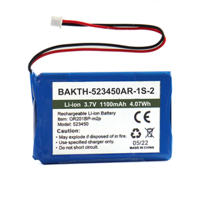 BAKTH-523450Ar-1S-2 3.7V 1800MAH Batería de iones de litio Batería recargable Batería para electrodomésticos portátiles
