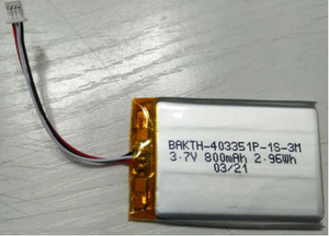 Fábrica de alta calidad BAKTH-403351P-1S-3M 3.7V 800mAH Polimador de litio Batería Battery Battery Battery Pack para electrodomésticos portátiles