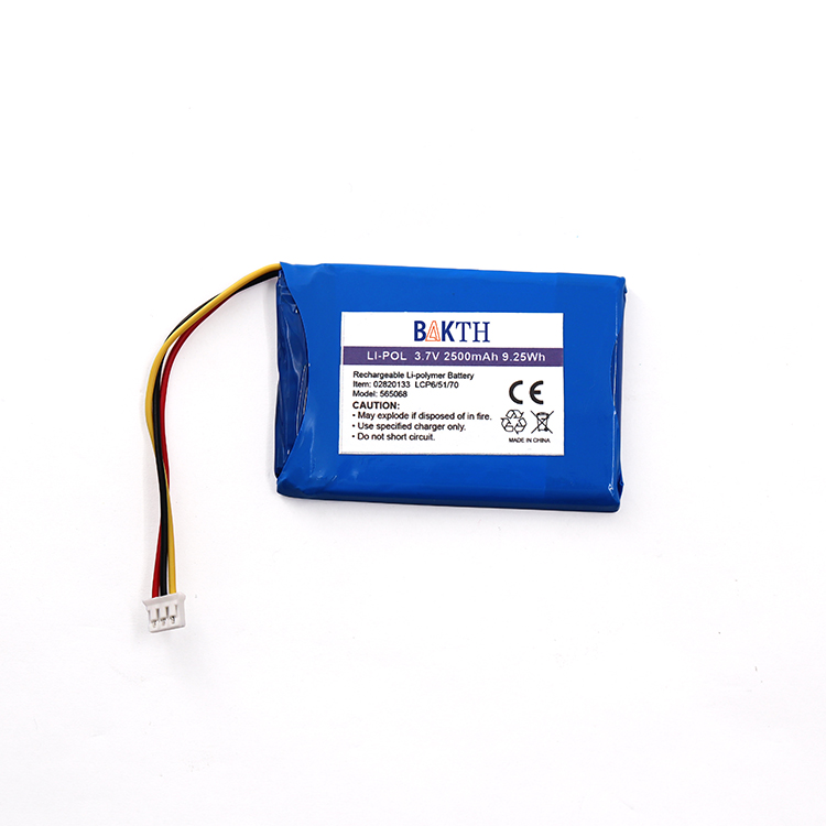 BAKTH-565068-1S1P 3.7V 2600MAH Polimador de litio Battery Battery Battery Paquete de batería 