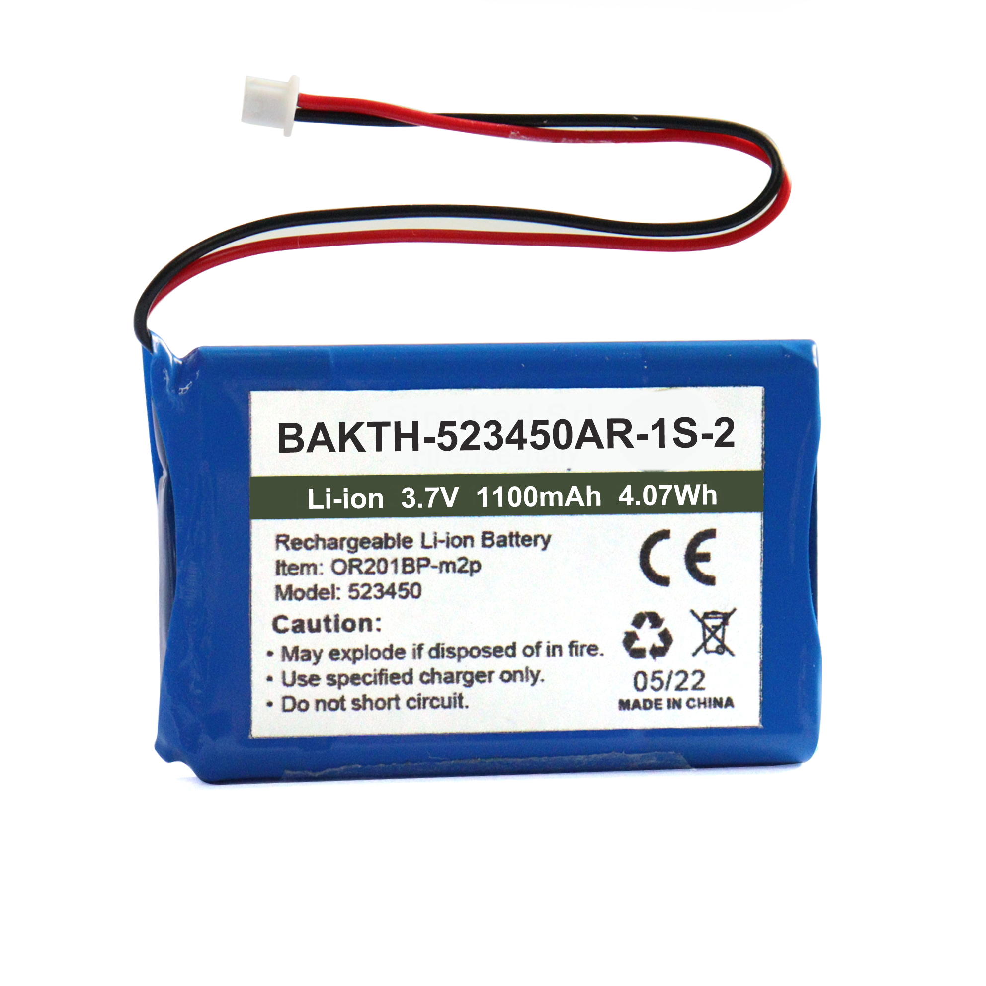 BAKTH Batería de iones de litio 1100mAh 523450 Batería